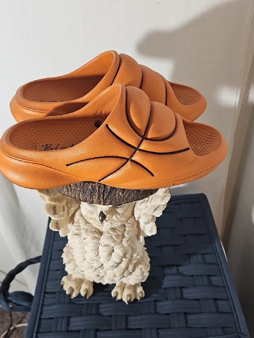 Blue Foam Slide Sandals for Men in Tan